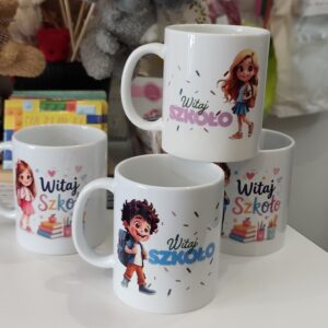Kubki Witaj Szkoło – oferta hurtowa 10 szt. | Personalizowane kubki dla szkół