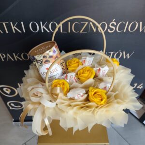 Kosz prezentowy Lovaré i Raffaello | Elegancki prezent dla kobiety